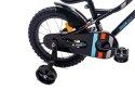 Rower 14 cali Tiger Bike z pchaczem - czarny & pomarańczowy & turkusowy