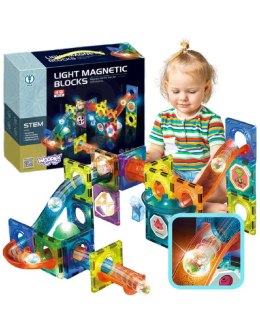 WOOPIE 40017 Magnetyczne klocki Tor świetlny 49 el.