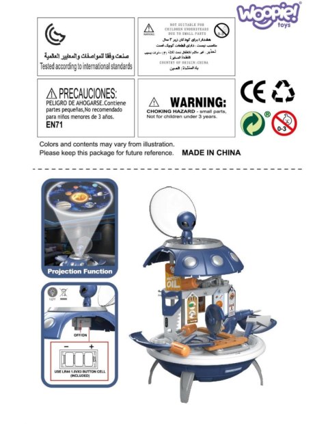 WOOPIE 44848 Warsztat 3w1 plecak projektor UFO