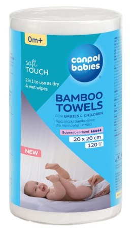 CANPOL 1/661 Ręczniczki bambusowe dla niemowląt 120szt.