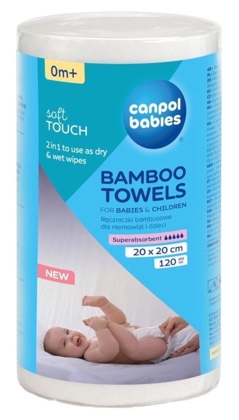CANPOL 1/661 Ręczniczki bambusowe dla niemowląt 120szt.