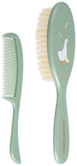 CANPOL 2/417_gre2 Szczotka i grzebień dla niemowląt z miękkim włosiem Goose
