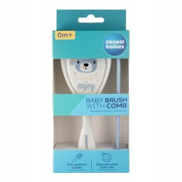 CANPOL 2/419 Szczoteczka + grzebień do włosów twarda niebieska