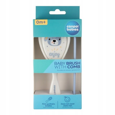 CANPOL 2/419 Szczoteczka + grzebień do włosów twarda niebieska