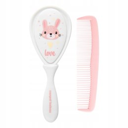 CANPOL 2/419 Szczotka + grzebień do włosów twarda różowy