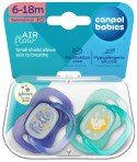 CANPOL 34/943 Smoczek uspokajający silikonowy 6-18m symetryczny NightGlow 2 szt niebieski