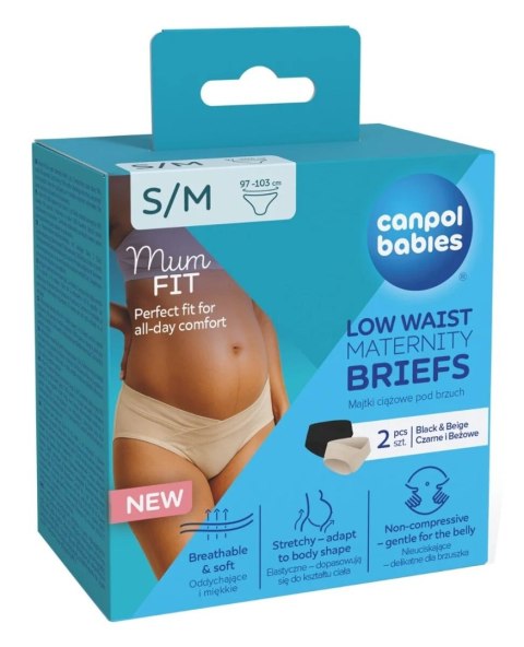 CANPOL 78/018 Mum fit majtki ciążowe pod brzuch rozmiar S/M 2 szt.