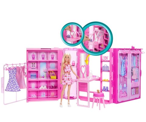 Mattel HXD58 Lalka Modowa Barbie Różowa Z Szafą