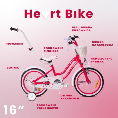 Rower 16 cali Heart bike - malinowy