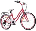 Rower 24 cali Heart bike 7-biegowa przerzutka SHIMANO - malinowy