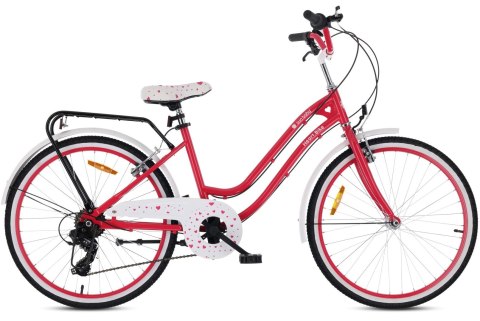 Rower 24 cali Heart bike 7-biegowa przerzutka SHIMANO - malinowy