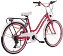 Rower 24 cali Heart bike 7-biegowa przerzutka SHIMANO - malinowy