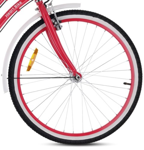 Rower 24 cali Heart bike 7-biegowa przerzutka SHIMANO - malinowy
