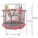 Trampolina dla dzieci ogrodowa siatka piłki koszykówka 150cm czerwona