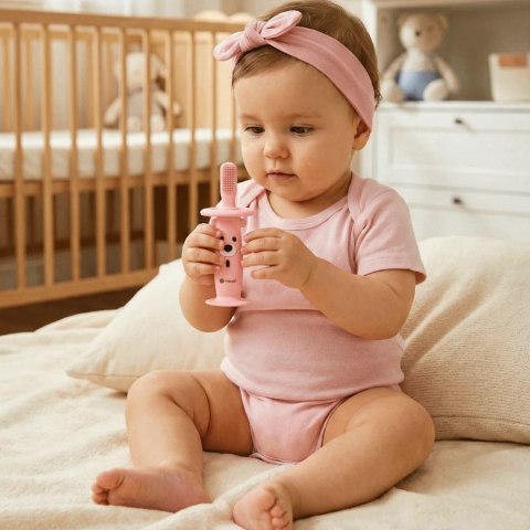 HAXE HX703 Muzyczna szczoteczka - gryzak dla dzieci Lulino 6m+ różowa