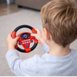 Kierownica Interaktywna Z Przyssawkami Światła Dźwięki Czerwona