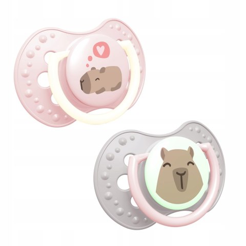 LOVI 22/932girl Smoczek silikonowy dynamiczny 0-6m 2 szt CapiChill Girl