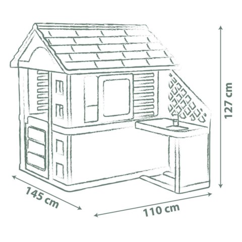 SMOBY Life Domek Ogrodowy PRETTY z Kuchnią + 17 Akcesoriów