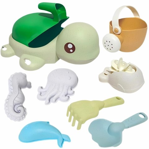 WOOPIE GREEN Zestaw 2w1 do Piasku i Wanny Żółwik 8 el. BIODEGRADOWALNY ORGANICZNY MATERIAŁ