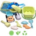 WOOPIE GREEN Zestaw do Piasku z Wiaderkiem i Łopatką Krokodyl w Plecaku 10 el. BIODEGRADOWALNY ORGANICZNY MATERIAŁ