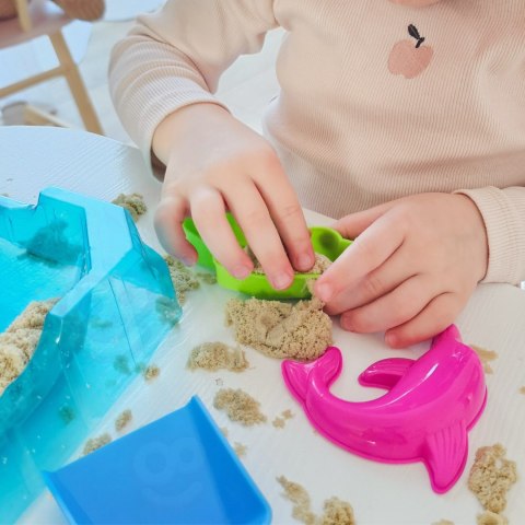 WOOPIE Piasek Kinetyczny 0,5 kg Zestaw Stolik z Foremkami