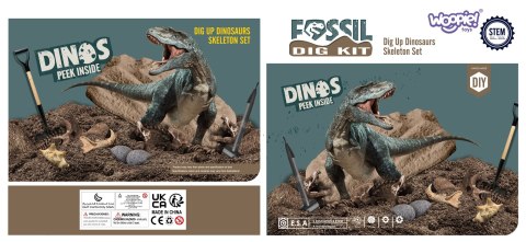 WOOPIE Wykopalisko 6w1 Dinozaur Szkielet Mały Archeolog 6 szt.