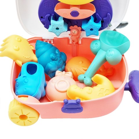 WOOPIE Zestaw do Piasku 3w1 Walizka Krówka Stolik Wodny