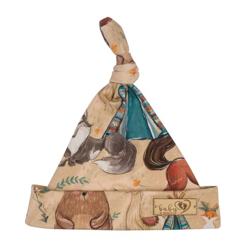 BABY 01264 Czapka niemowlęca Smerfetka Boho Misiek 3-6m