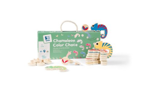 BS Toys, drewniana gra pamięciowa Kolorowy kameleon