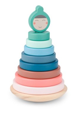 BS Toys, drewniania układanka sorter - wieża balansująca