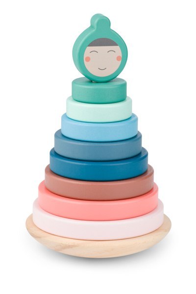 BS Toys, drewniania układanka sorter - wieża balansująca