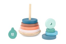 BS Toys, drewniania układanka sorter - wieża balansująca