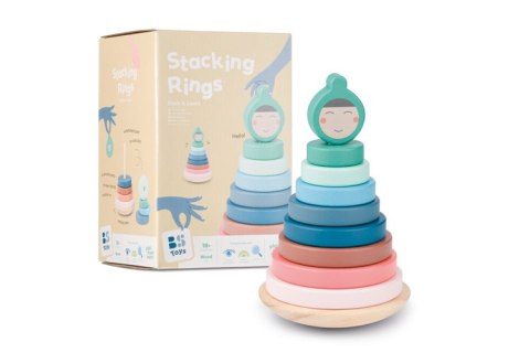 BS Toys, drewniania układanka sorter - wieża balansująca