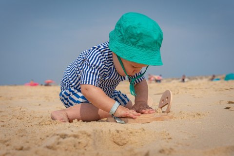 BS Toys, zestaw drewnianych foremek do piasku