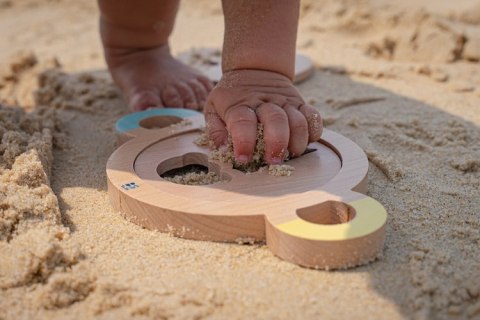 BS Toys, zestaw drewnianych foremek do piasku