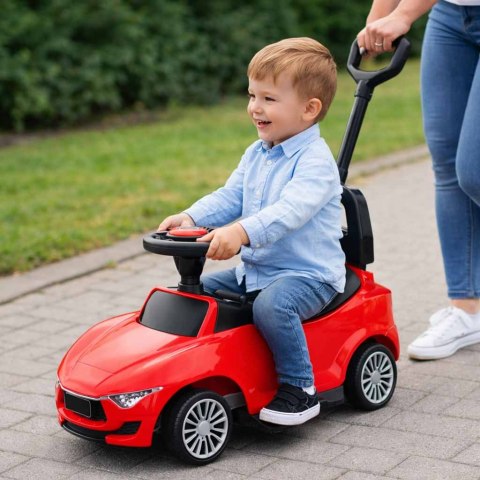 Jeździk pchacz samochód auto z dźwiękiem i światłami czerwony