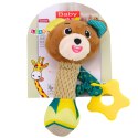 Pluszowa Grzechotka Miś Z Gryzakiem i Piszczałką Dla Niemowląt
