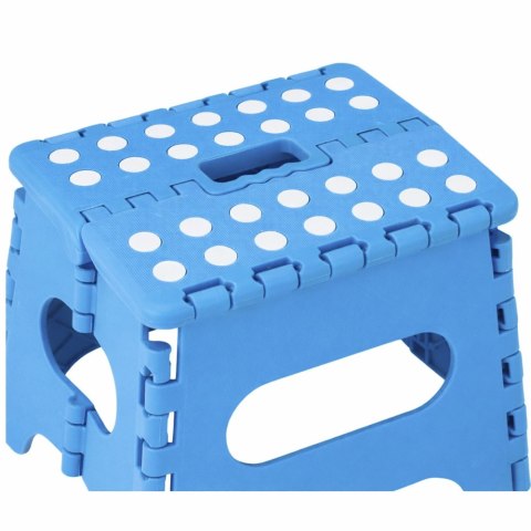Stołek Składany Podnóżek Stopień Taboret Antypoślizgowy Niebieski 24x19 cm