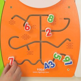 VIGA Drewniana Tablica Manipulacyjna Cyfry Kotek Certyfikat FSC Montessori