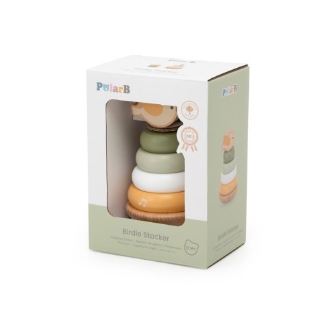 VIGA PolarB Drewniana Piramidka Edukacyjna - Ptaszek