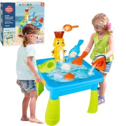 WOOPIE Stolik Wodny 2w1 Piaskownica Kaczuszka Wodospad 9 akc.