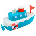 Zabawka Do Kąpieli Statek Nakręcany Pryskający Wodą Niebieski