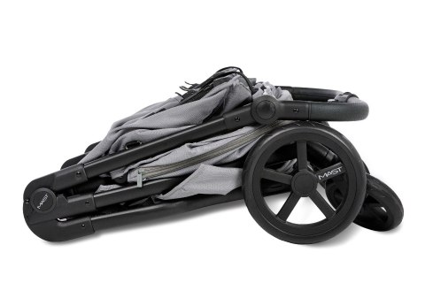M.Twin x Wózek Bliźniaczy Mast Swiss Design - Dark Grey (Koła HP)