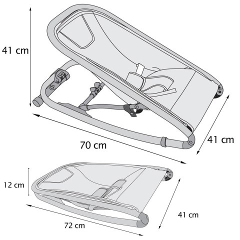 Renolux Balm Leżaczek Bujaczek Allstar Grey - Stylowy Leżaczek Stacjonarny lub Bujany dla Dziecka