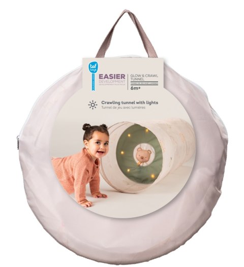 Taf Toys Świecący Tunel Glow & Go z Misiem - sensoryczna zabawka do raczkowania i leżenia na brzuszku od 6 mc