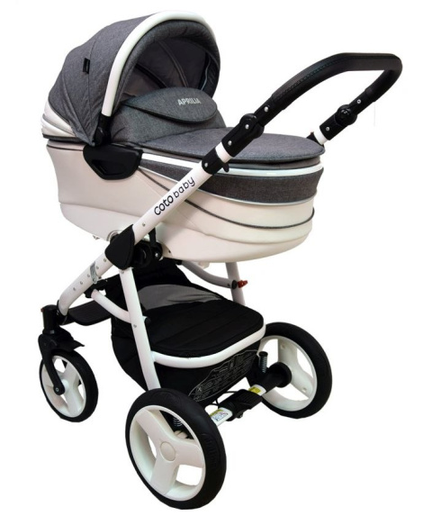 APRILIA 3w1 Coto Baby wózek wielofunkcyjny z fotelikiem 0m+ / grey linen eco