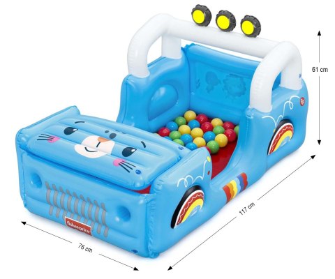 Bestway 93577 Fisher-Price Dmuchany Samochód z piłkami 1.17m x 76cm x 61cm