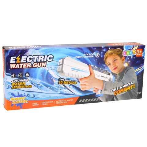 Elektryczny Pistolet Karabin Na Wodę Biało-Niebieski Zasięg 10 m 320 ml