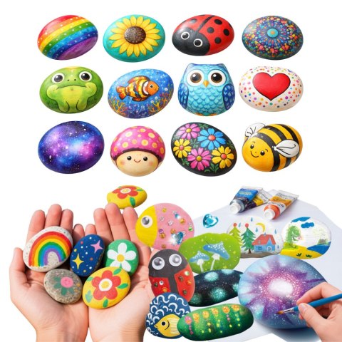 Zestaw Kreatywny DIY Malowanie Kamieni Świecących Dla Dzieci