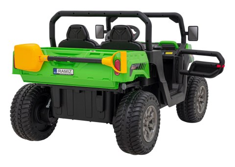 Auto Pick-Up Speed 900 dla dzieci Zielony + Napęd 4x4 + Ruchomy kiper + Bagażnik + Pilot + Łopatka + Audio LED